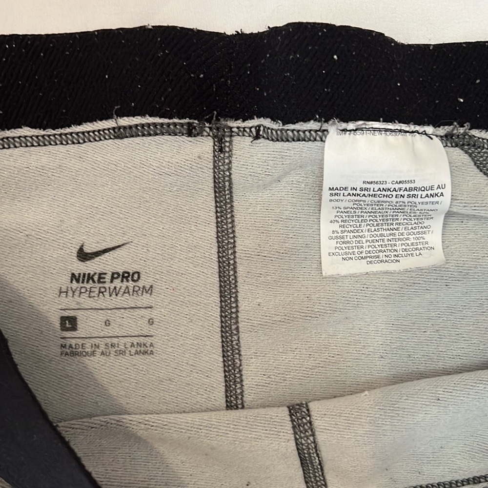 Nike Pro Hyperwarm Women Gray and Black Athletic Leggings Size Large - Picture 6 of 6